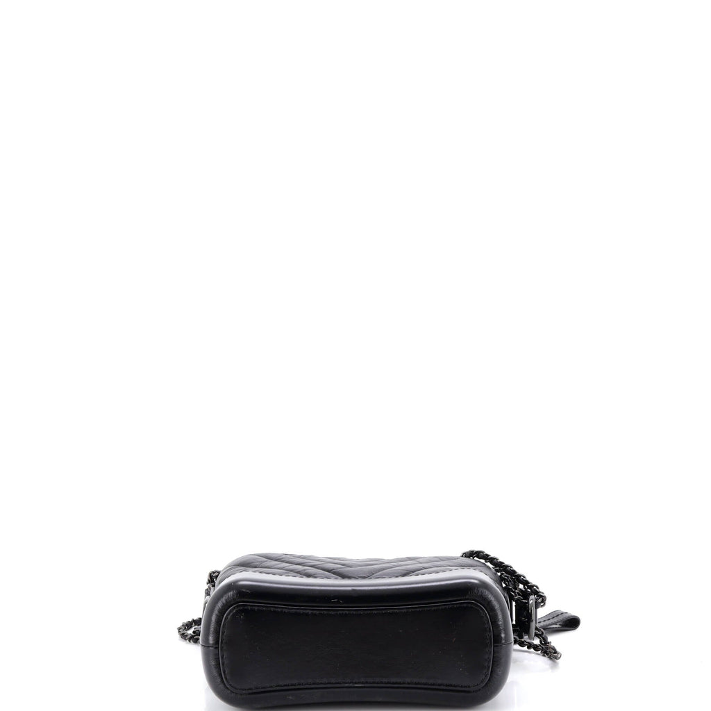 So Black Gabrielle Hobo Chevron Aged Calfskin Small