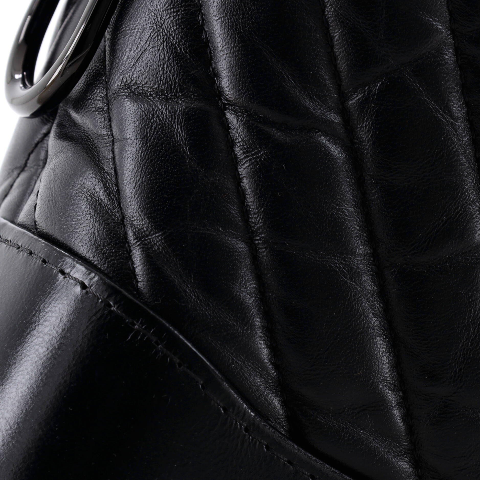 So Black Gabrielle Hobo Chevron Aged Calfskin Small