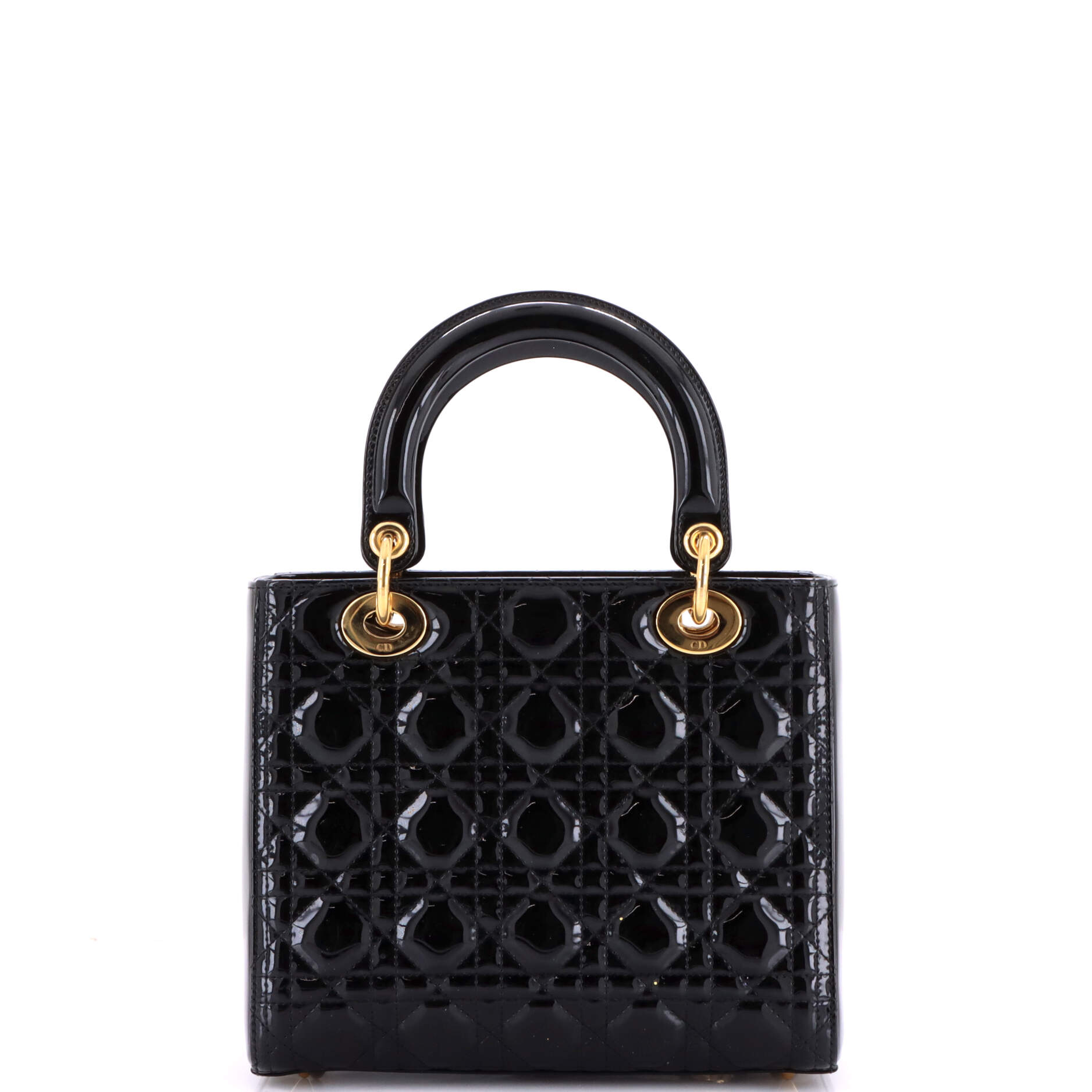 Lady Dior Bag Cannage Quilt Patent Medium