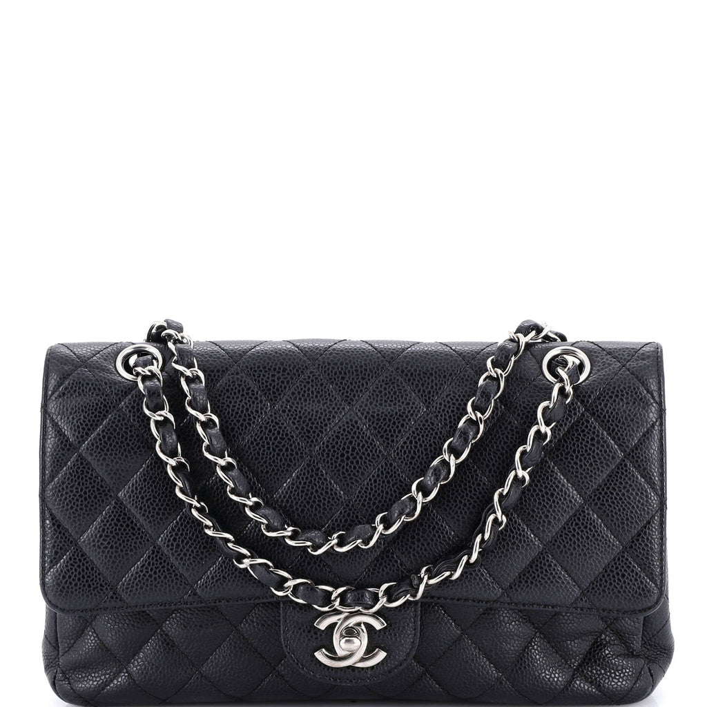 Vintage Classic Double Flap Bag Quilted Caviar Medium