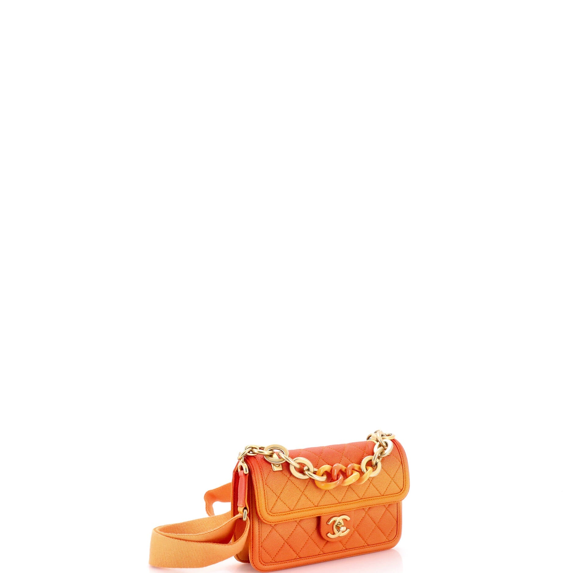 Sunset On The Sea Flap Bag Quilted Caviar Small