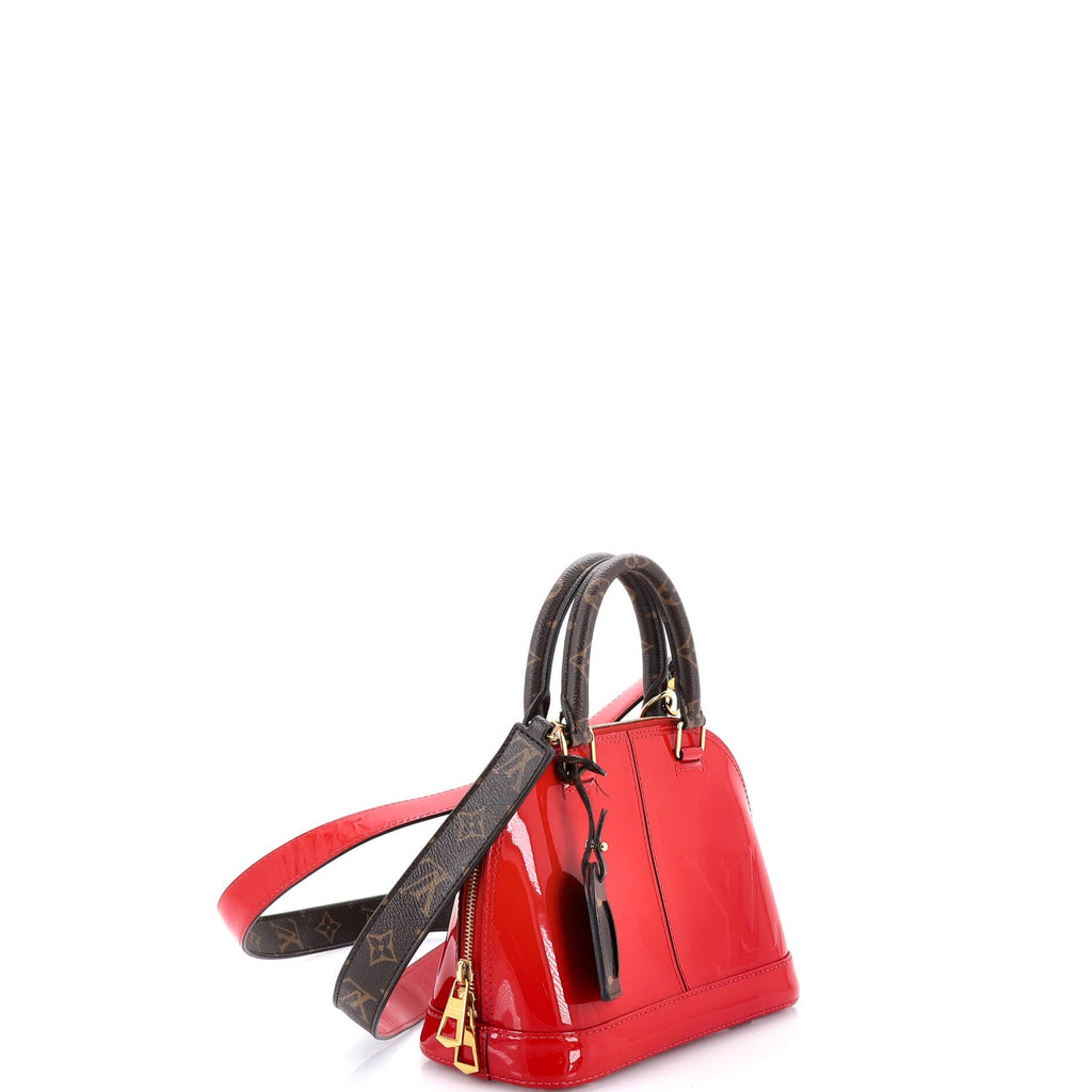 Alma Handbag Vernis with Monogram Canvas BB