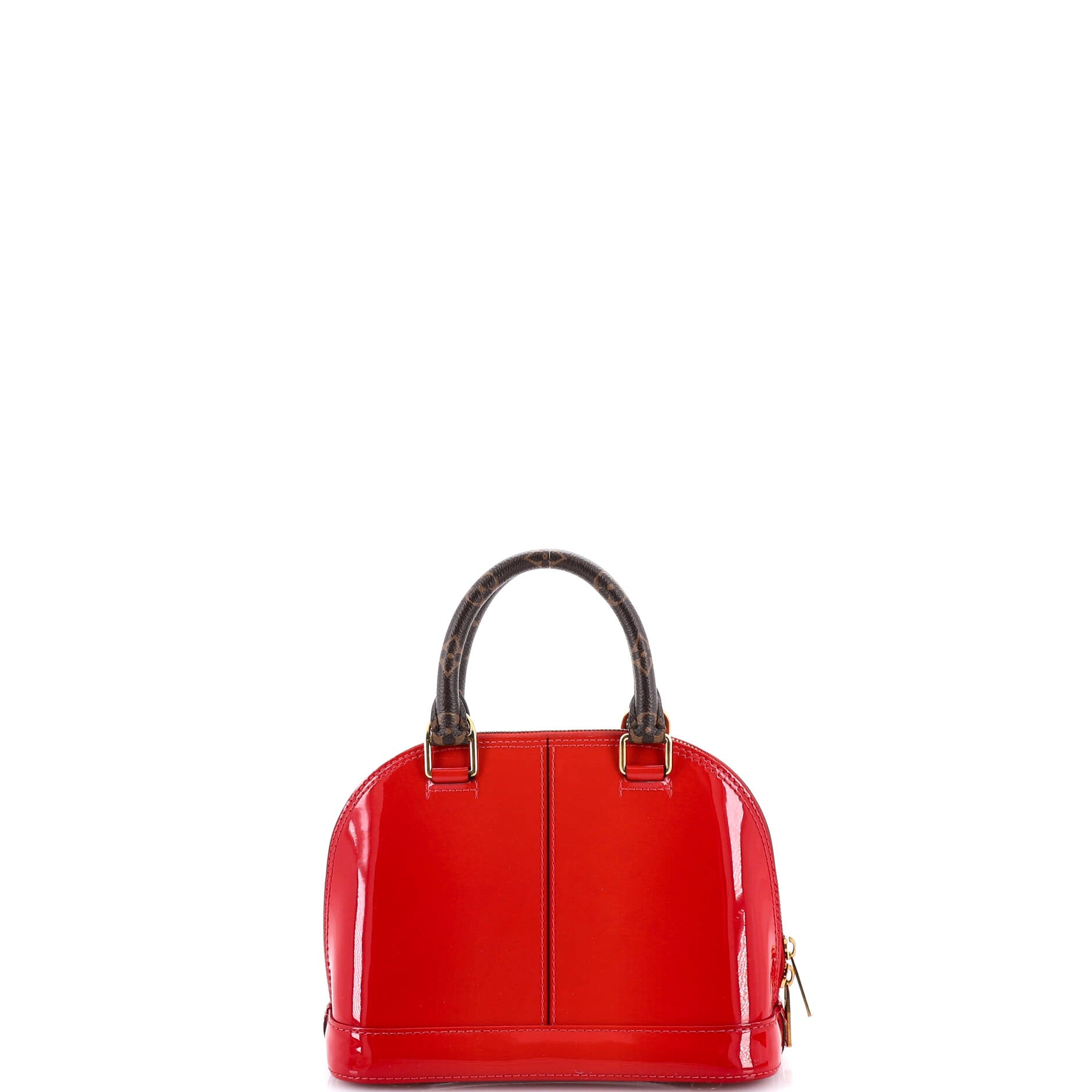 Alma Handbag Vernis with Monogram Canvas BB