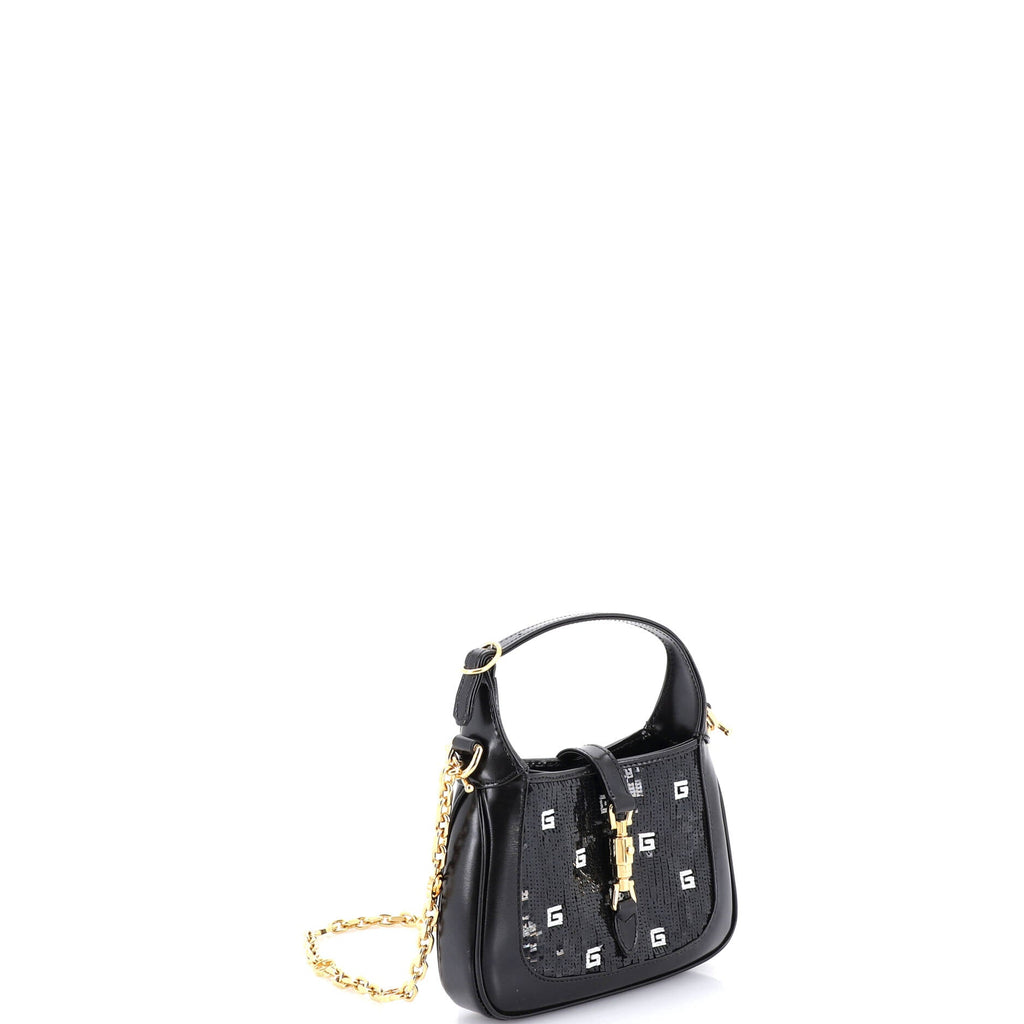 Jackie 1961 Chain Hobo Sequin Embellished Satin with Leather Mini