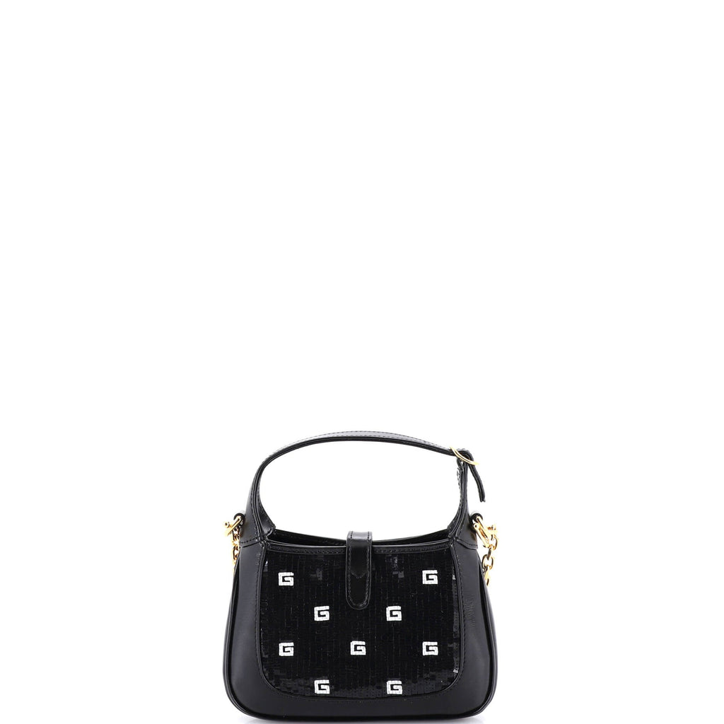 Jackie 1961 Chain Hobo Sequin Embellished Satin with Leather Mini