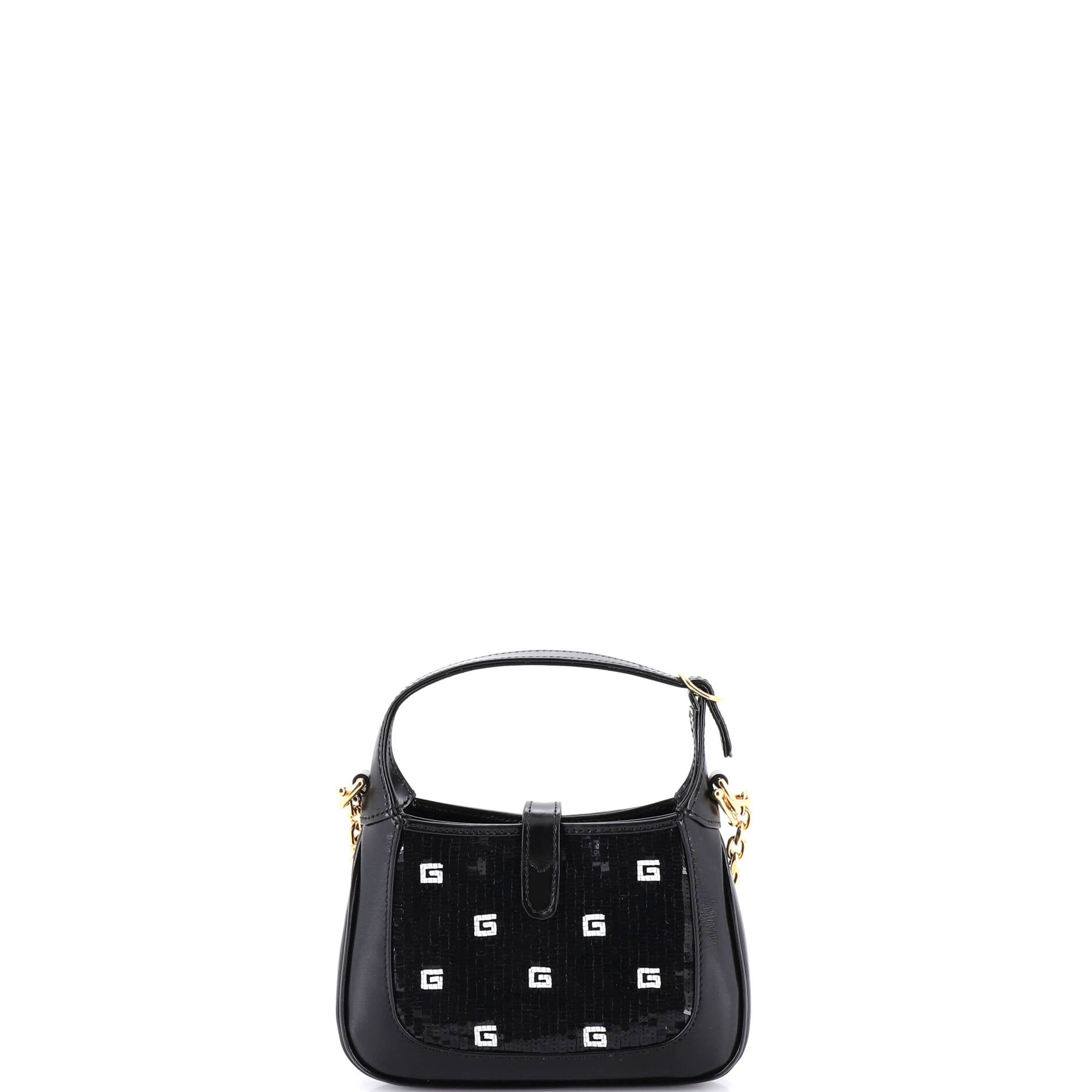 Jackie 1961 Chain Hobo Sequin Embellished Satin with Leather Mini