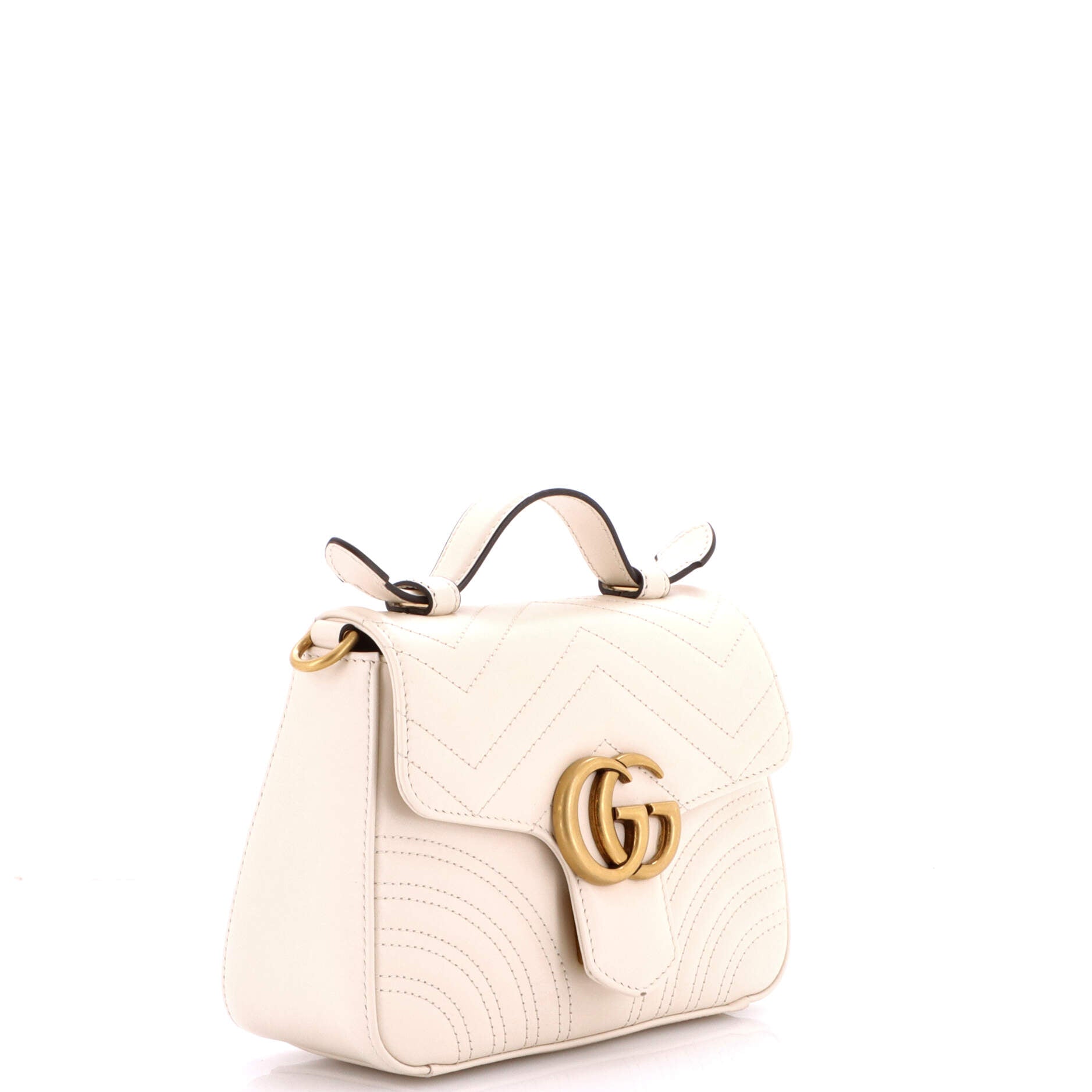 GG Marmont Top Handle Flap Bag Matelasse Leather Mini