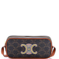 Cuir Triomphe Camera Shoulder Bag Triomphe Coated Canvas with Leather Small