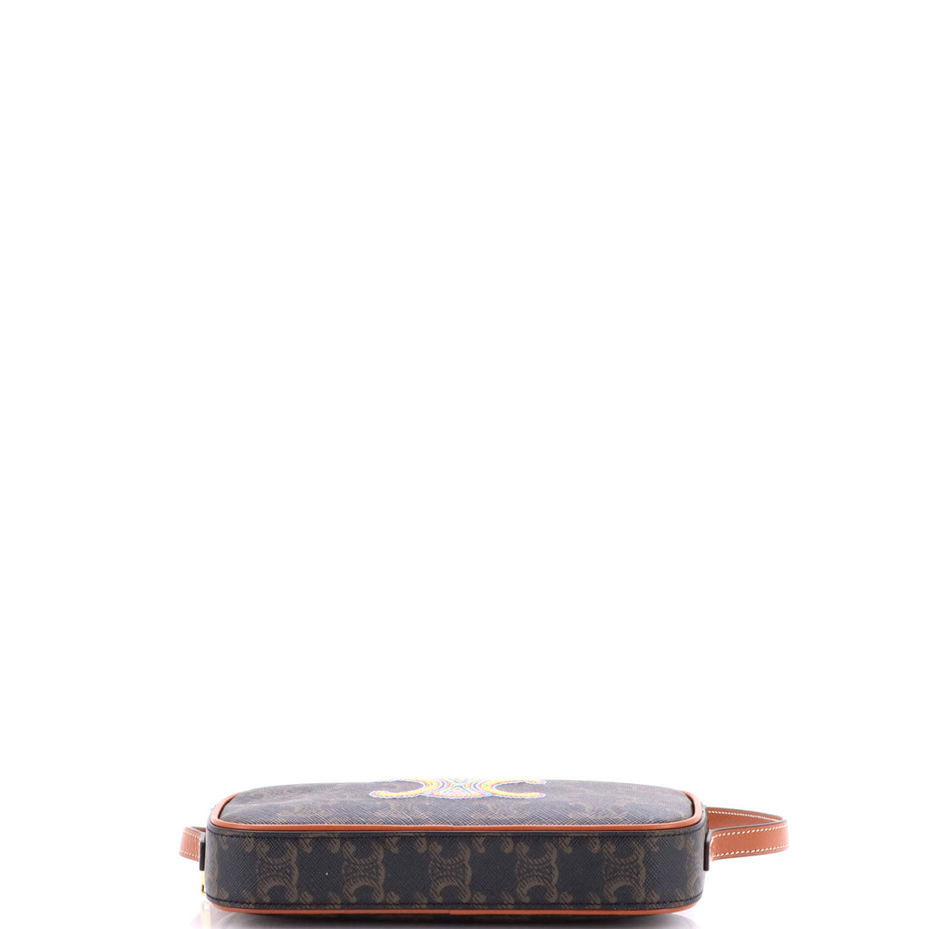 Cuir Triomphe Camera Shoulder Bag Triomphe Coated Canvas with Leather Small