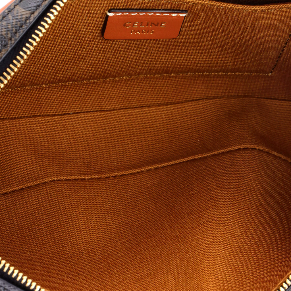 Cuir Triomphe Camera Shoulder Bag Triomphe Coated Canvas with Leather Small