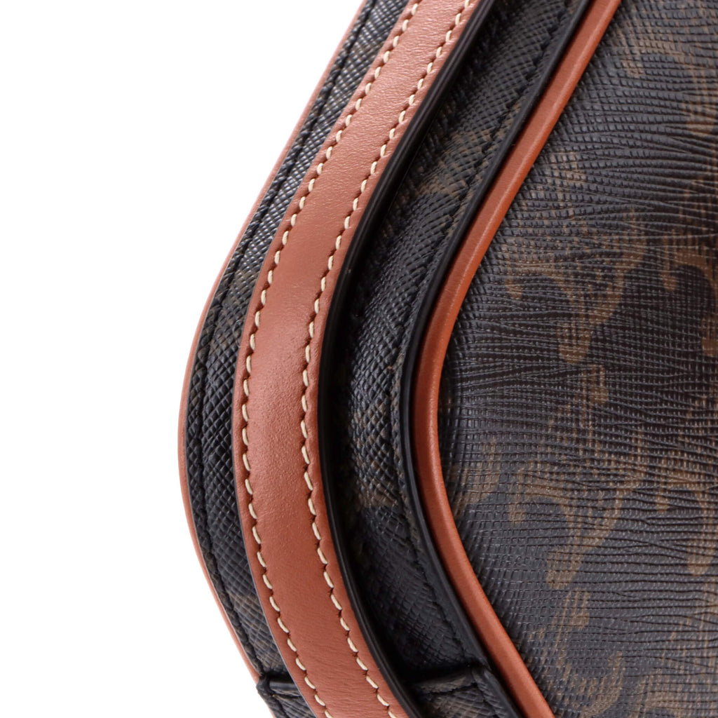 Cuir Triomphe Camera Shoulder Bag Triomphe Coated Canvas with Leather Small