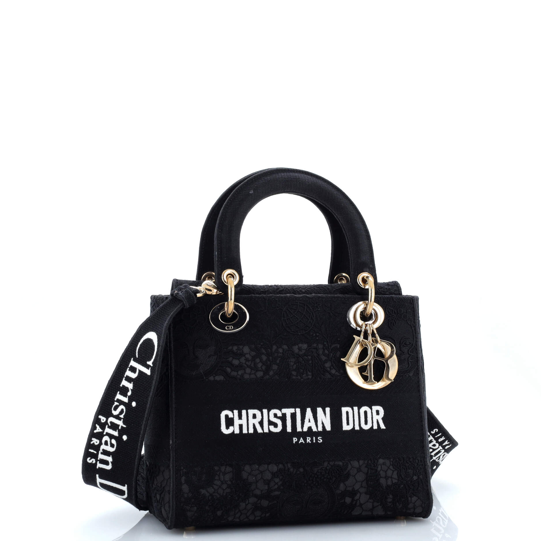 Lady D-Lite Bag Embroidery with Macrame Effect Medium