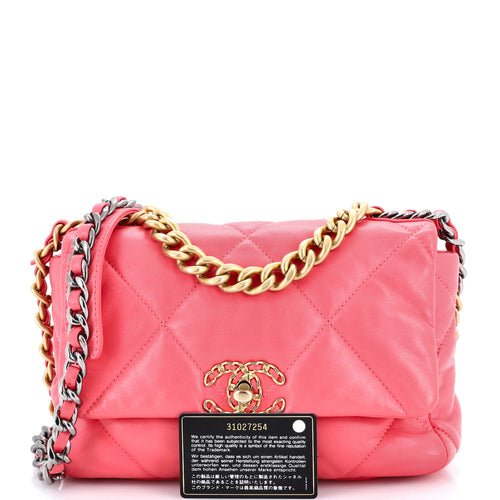 19 Flap Bag Quilted Leather Medium