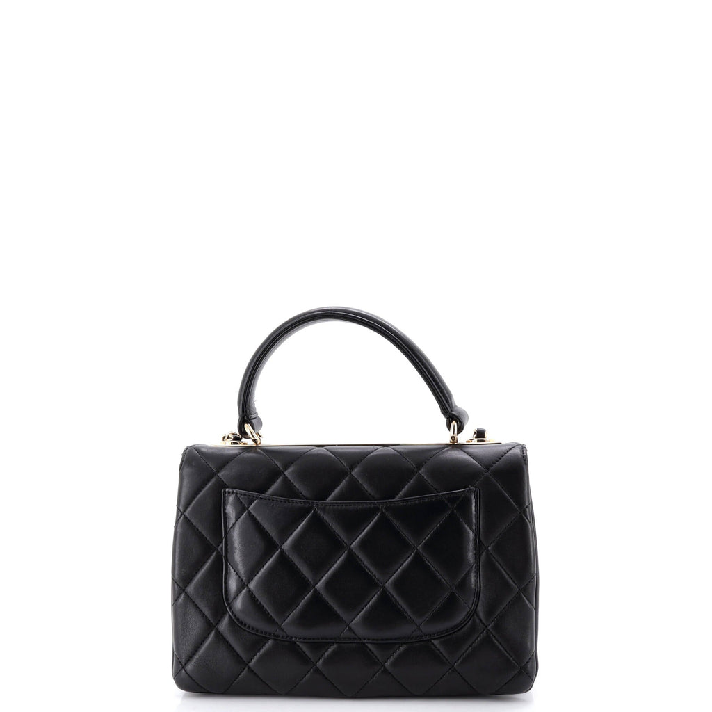 Trendy CC Top Handle Bag Quilted Lambskin Small