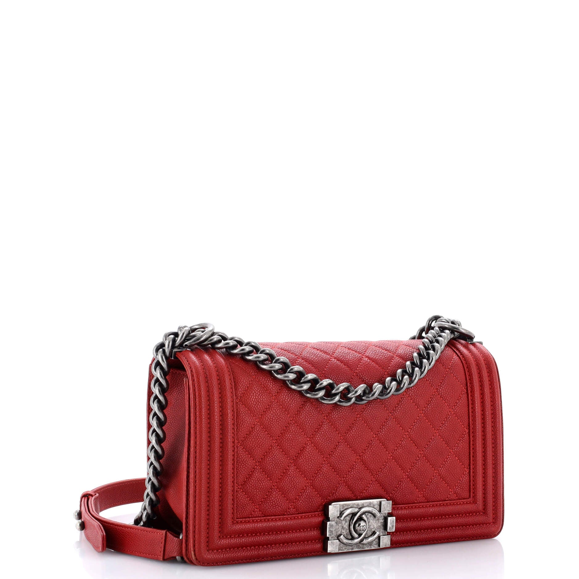 Boy Flap Bag Quilted Caviar Old Medium