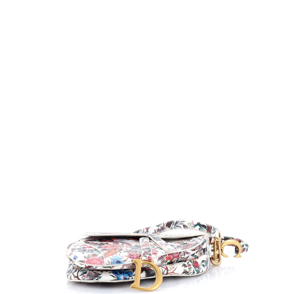 Saddle Handbag with Strap Printed Leather Medium