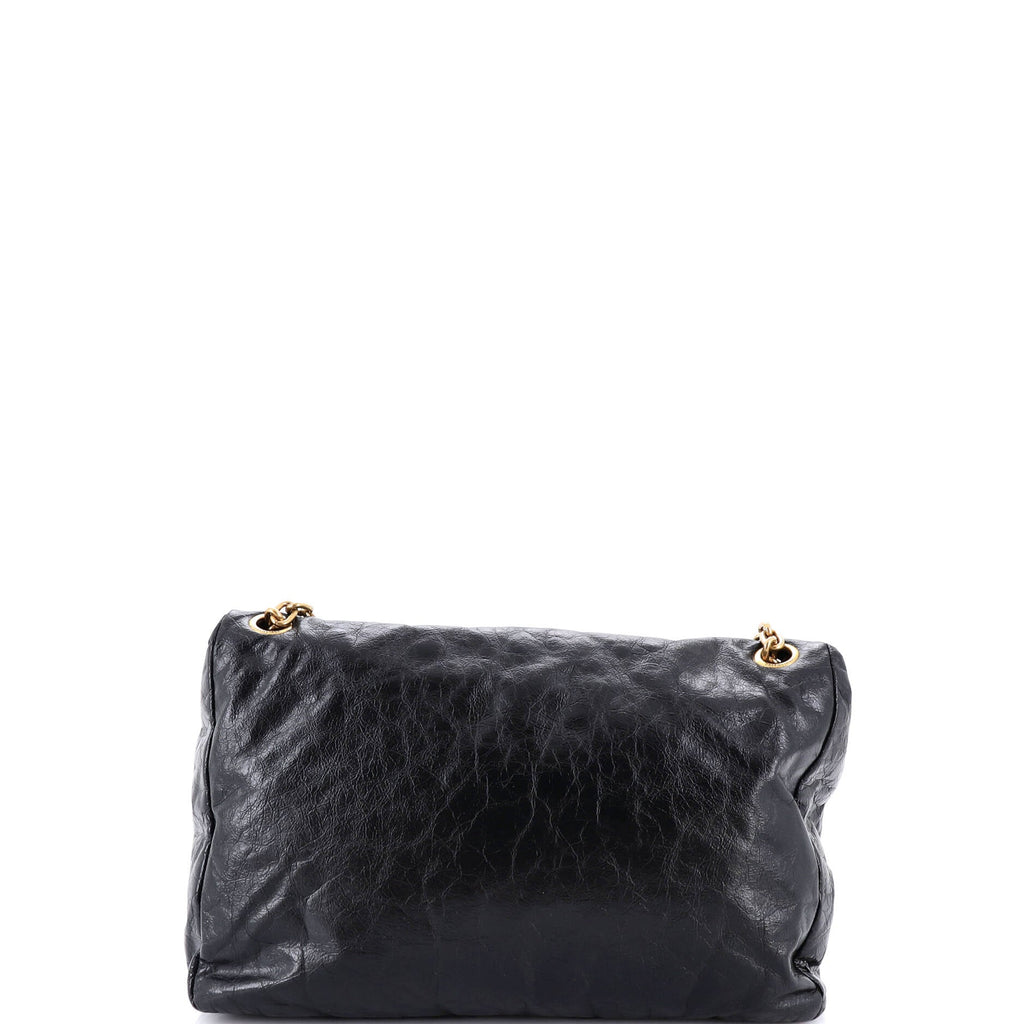 Monaco Chain Flap Shoulder Bag Leather Large