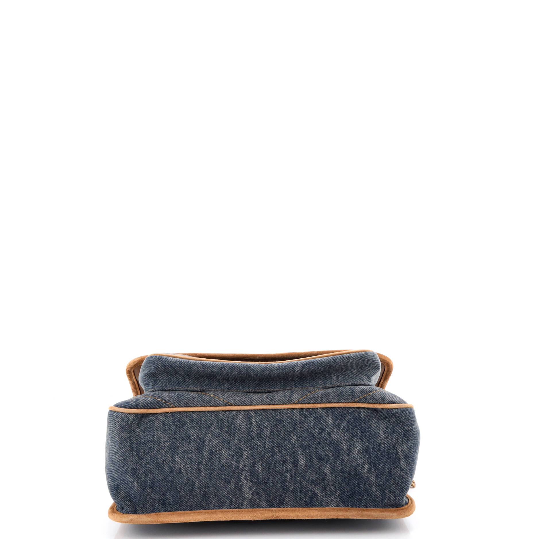 Niki Chain Flap Bag Matelasse Chevron Denim with Suede Medium