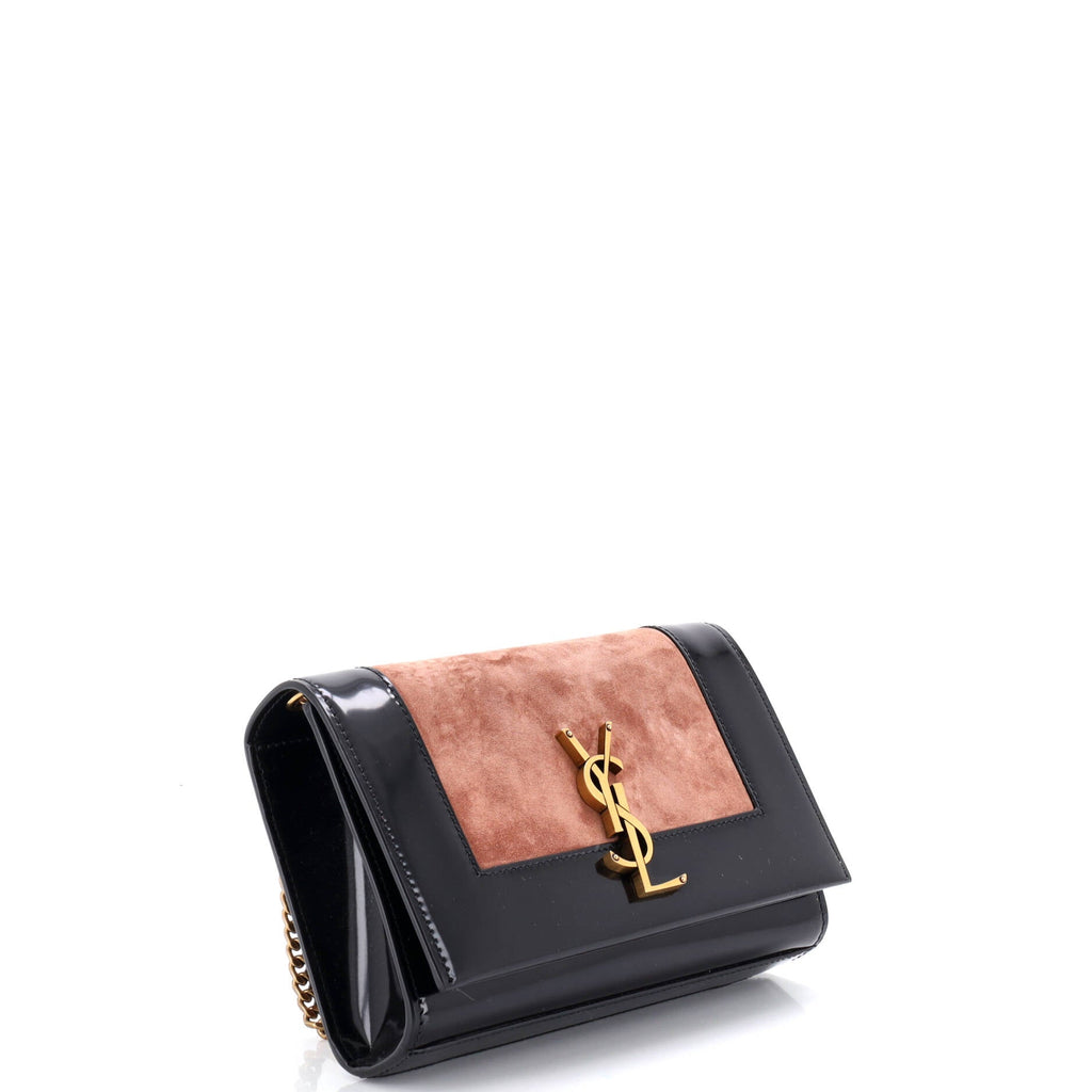 Classic Monogram Crossbody Bag Patent and Suede Small