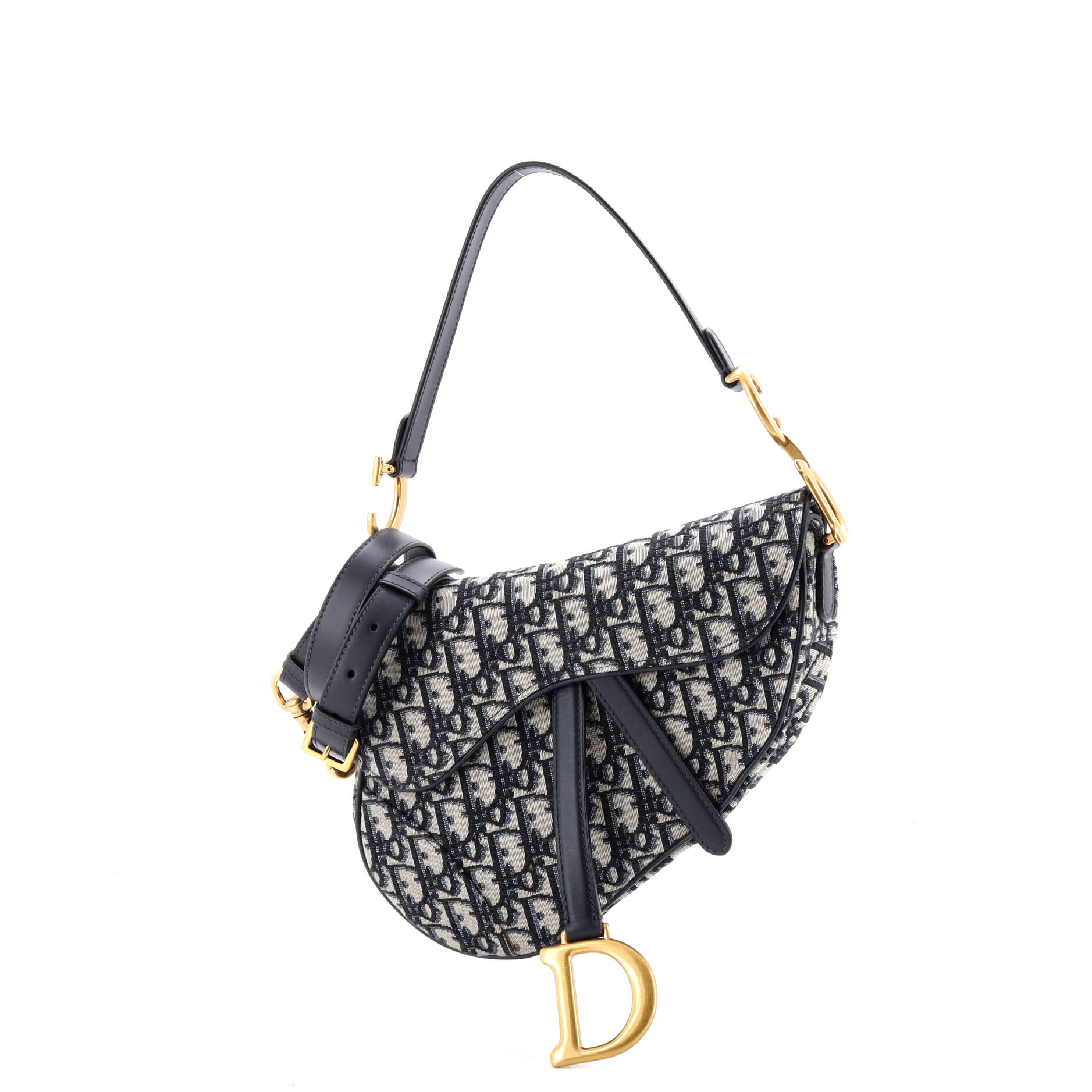 Saddle Handbag with Strap Oblique Canvas Medium