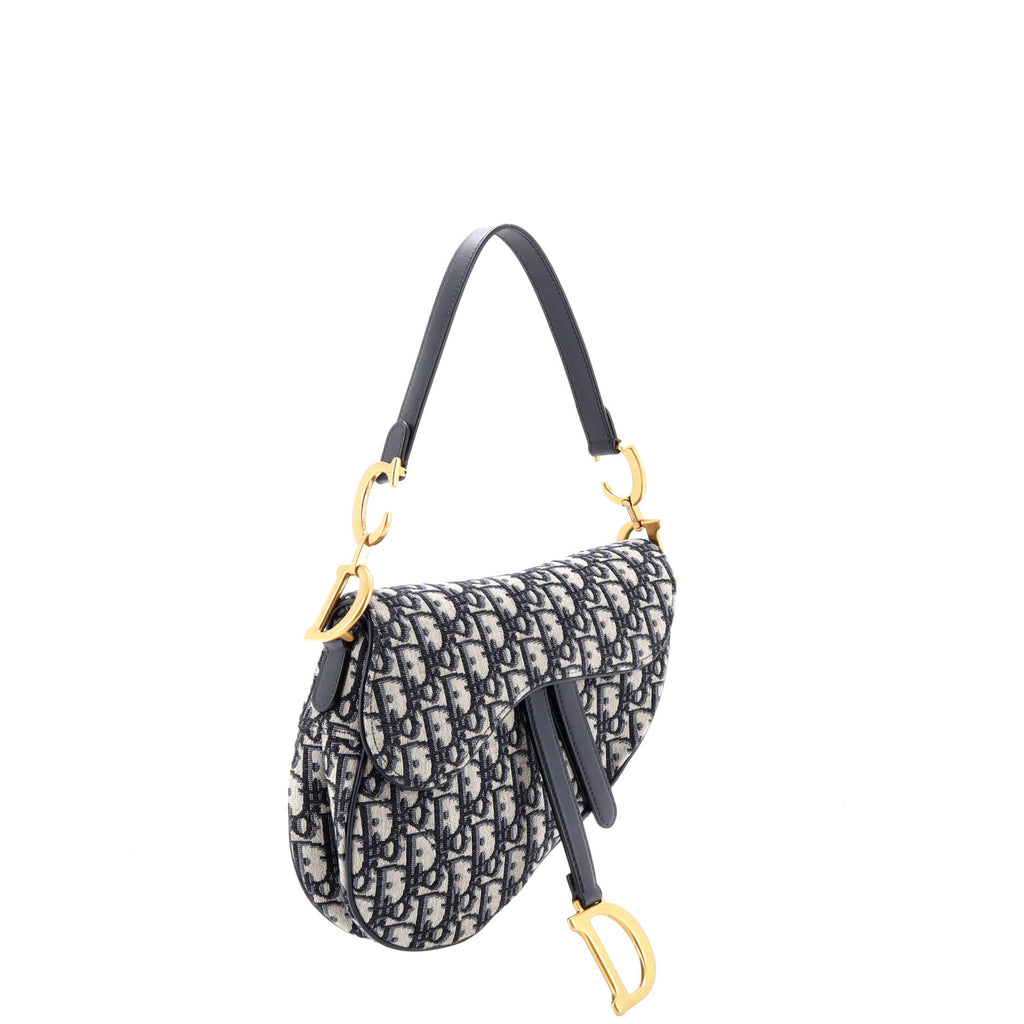 Saddle Handbag with Strap Oblique Canvas Medium