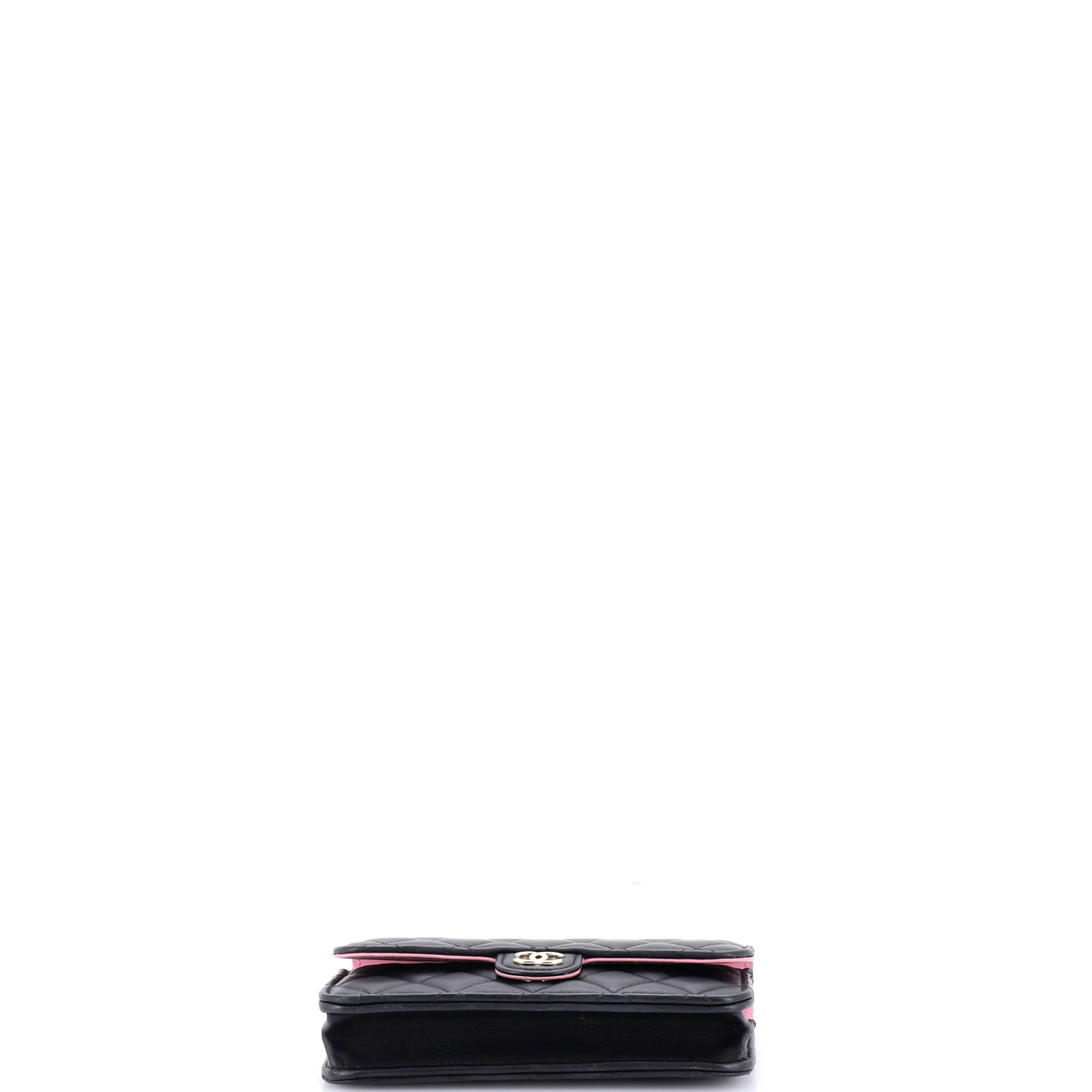 Classic Top Handle Flap Phone Holder with Chain Quilted Lambskin