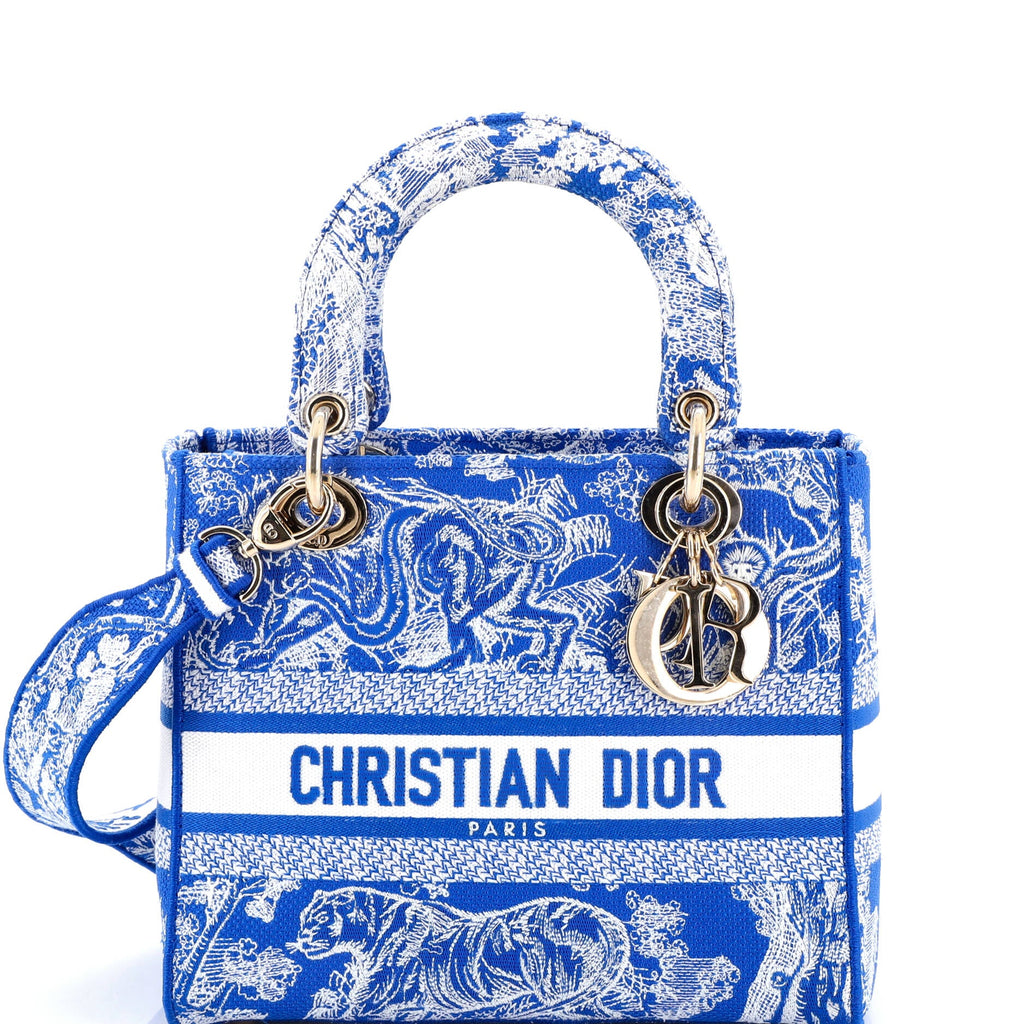 Lady D-Lite Bag Embroidered Canvas Medium