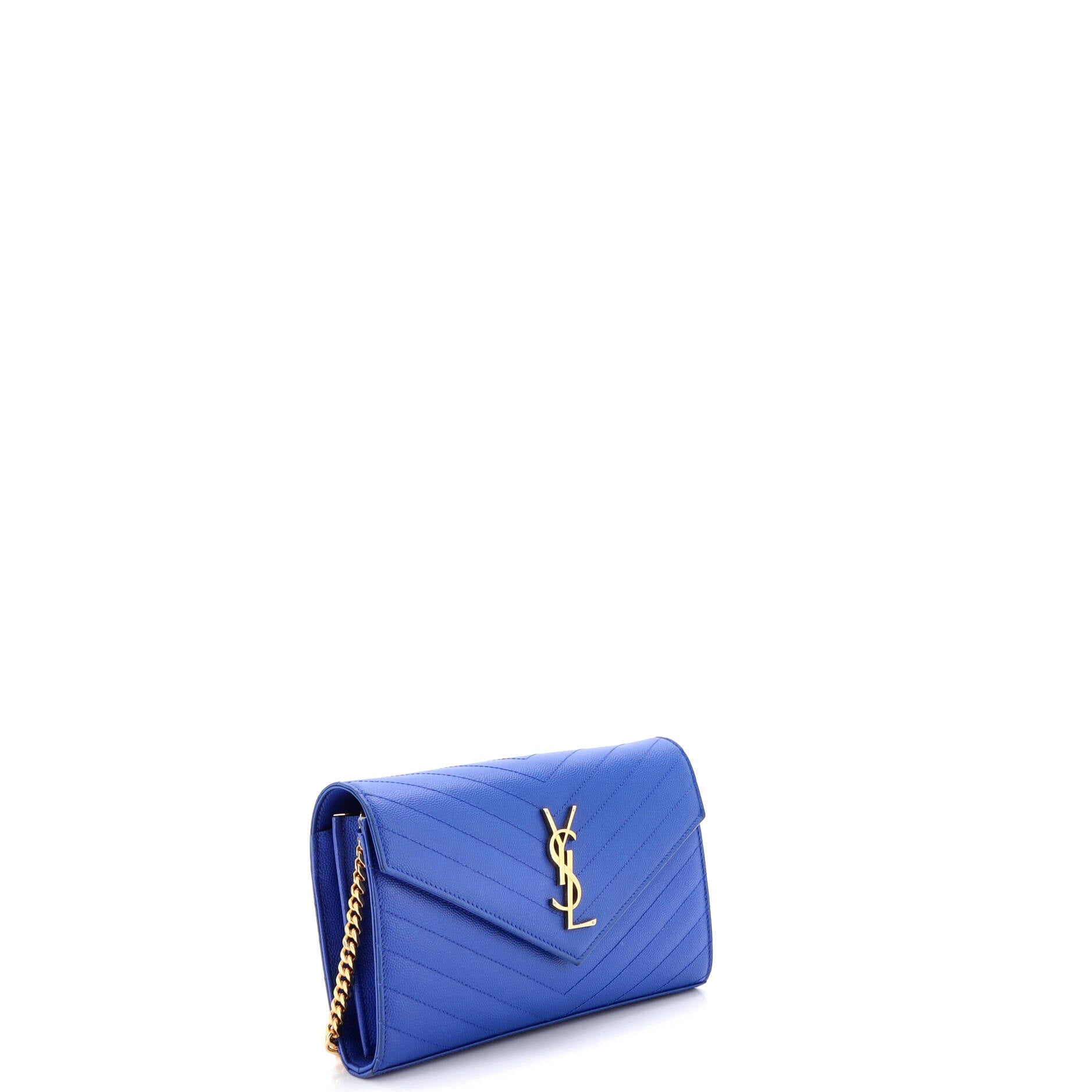 Classic Monogram Wallet on Chain Matelasse Chevron Leather Medium
