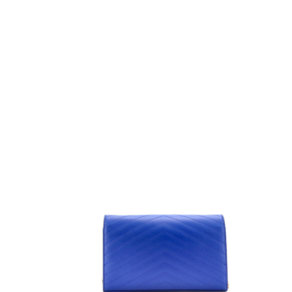 Classic Monogram Wallet on Chain Matelasse Chevron Leather Medium