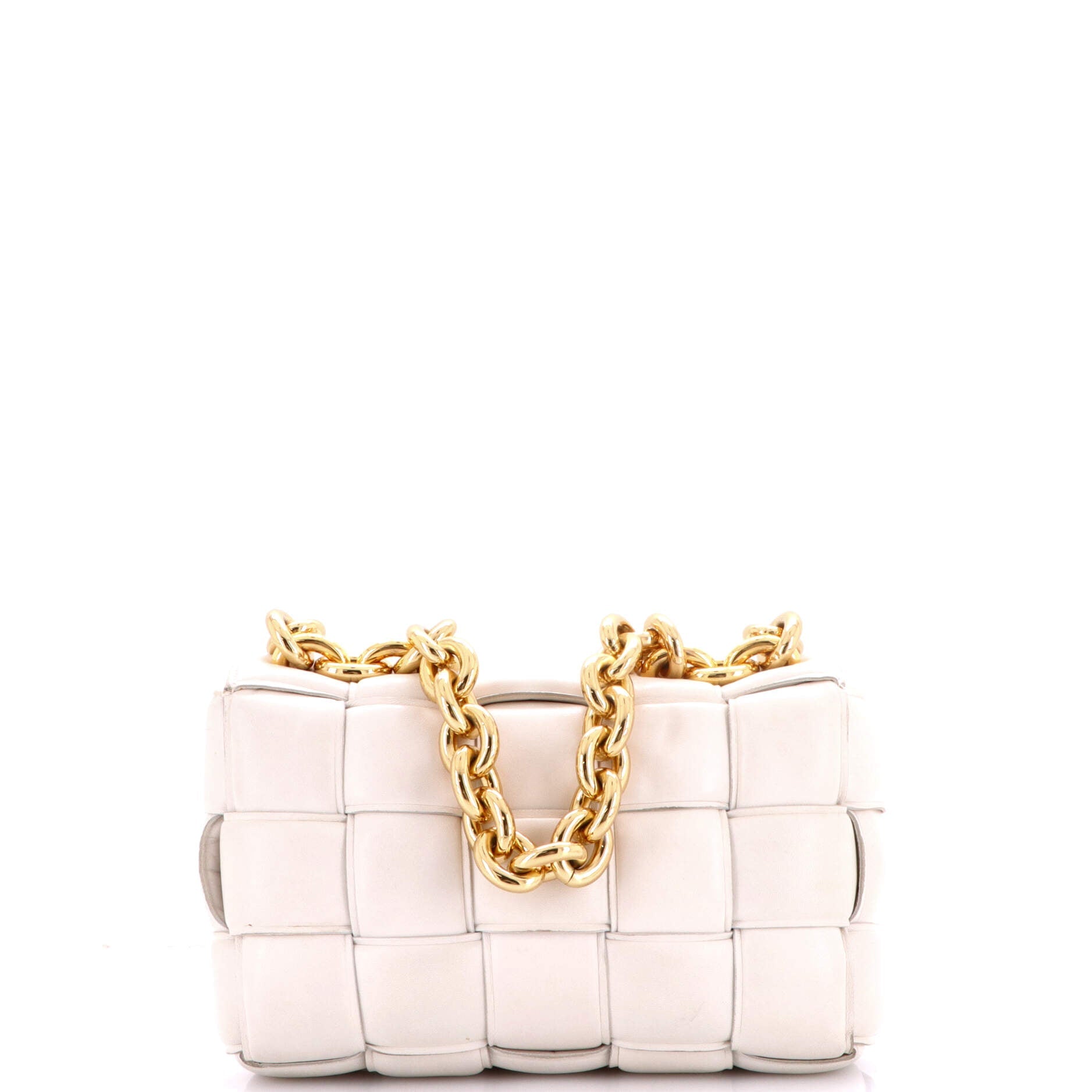 Cassette Chain Crossbody Bag Padded Maxi Intrecciato Leather