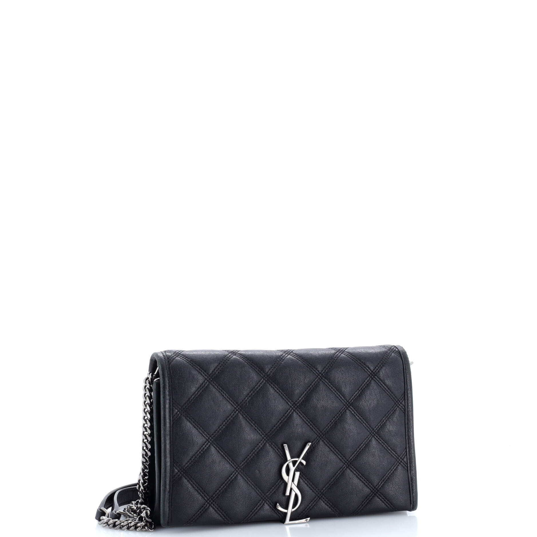 Becky Chain Wallet Quilted Leather