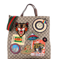 Courrier Convertible Soft Open Tote GG Coated Canvas with Applique North South
