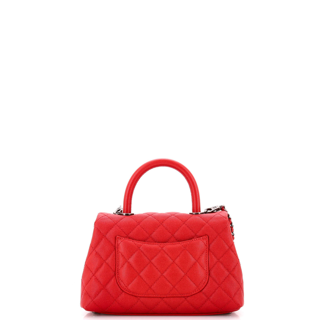 Coco Top Handle Bag Quilted Caviar Mini