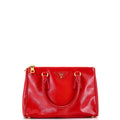 Double Zip Lux Tote Vernice Saffiano Leather Mini