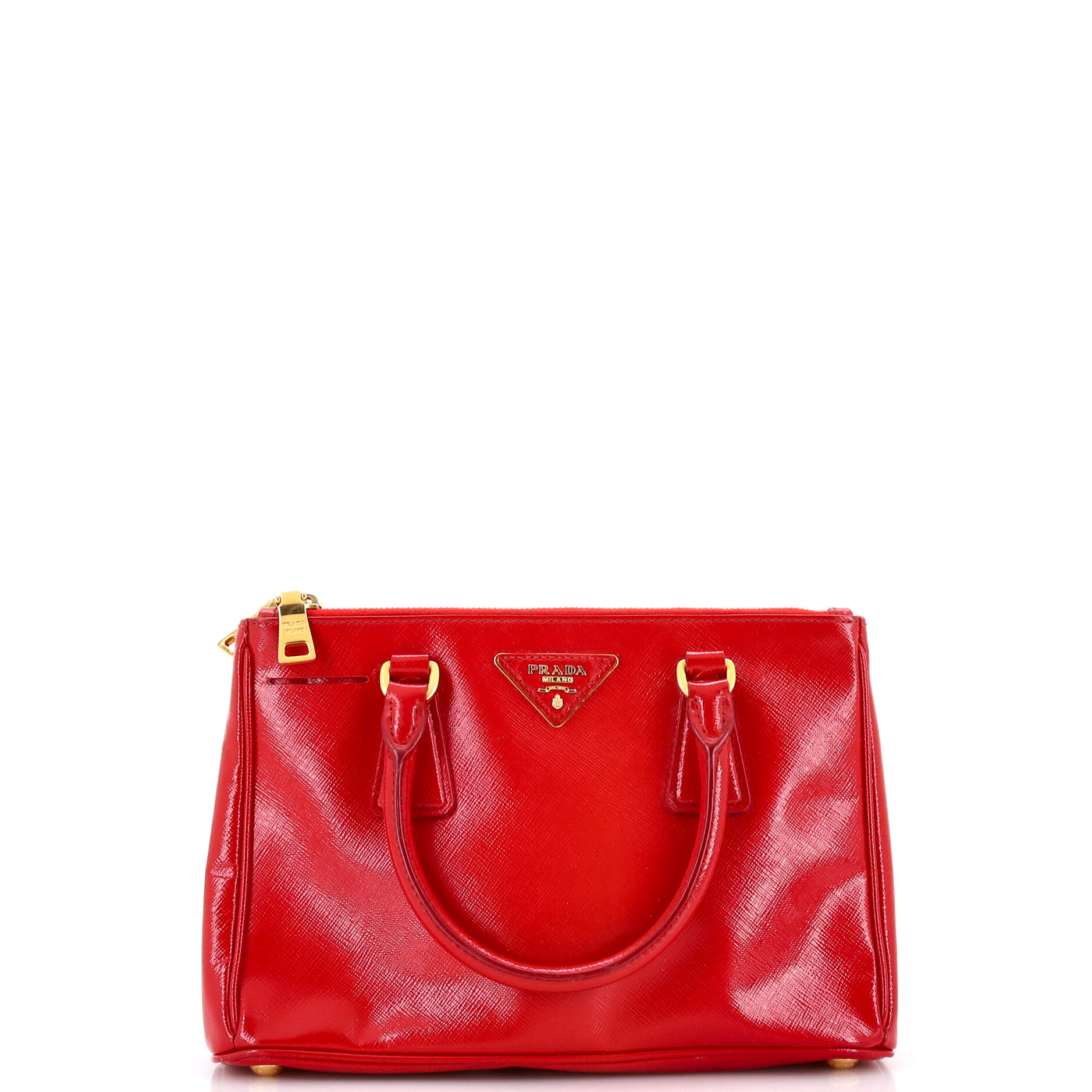 Double Zip Lux Tote Vernice Saffiano Leather Mini