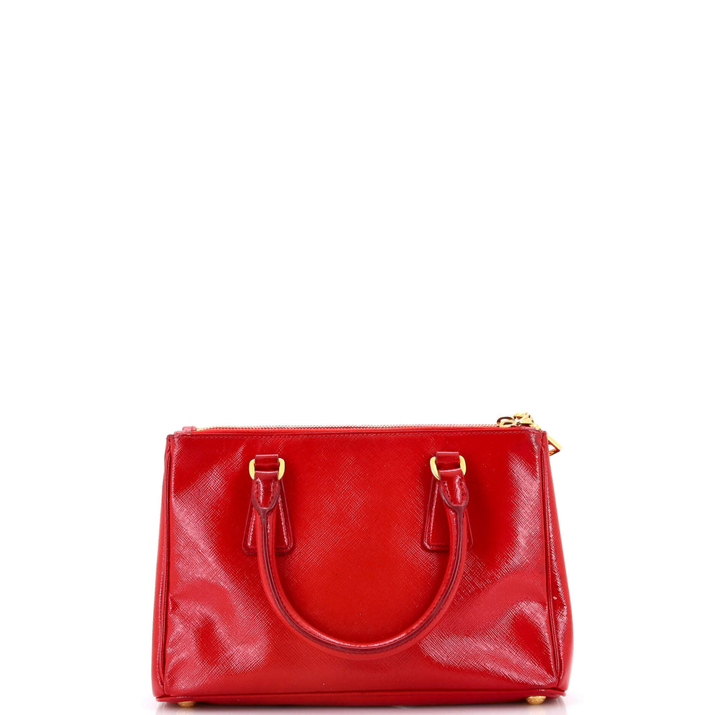 Double Zip Lux Tote Vernice Saffiano Leather Mini