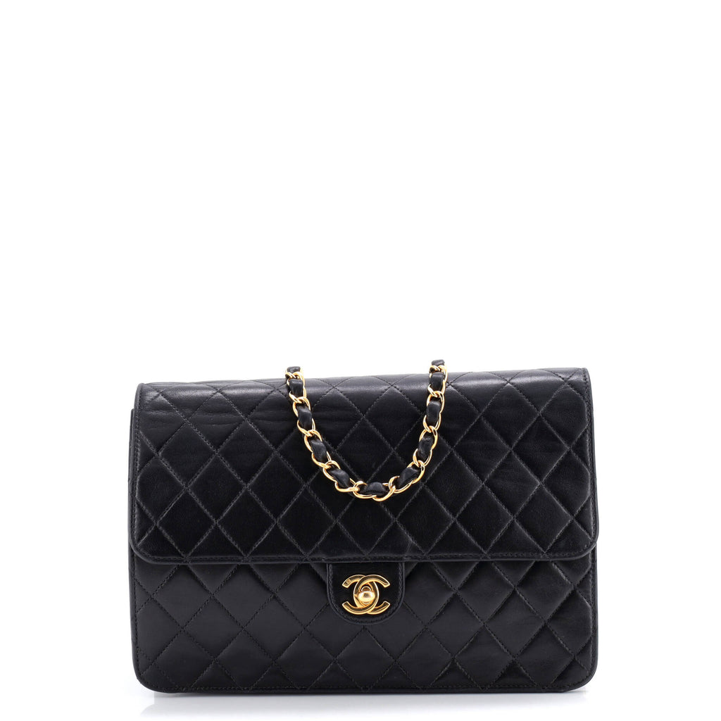 Vintage Square Classic Single Flap Bag Quilted Lambskin Jumbo