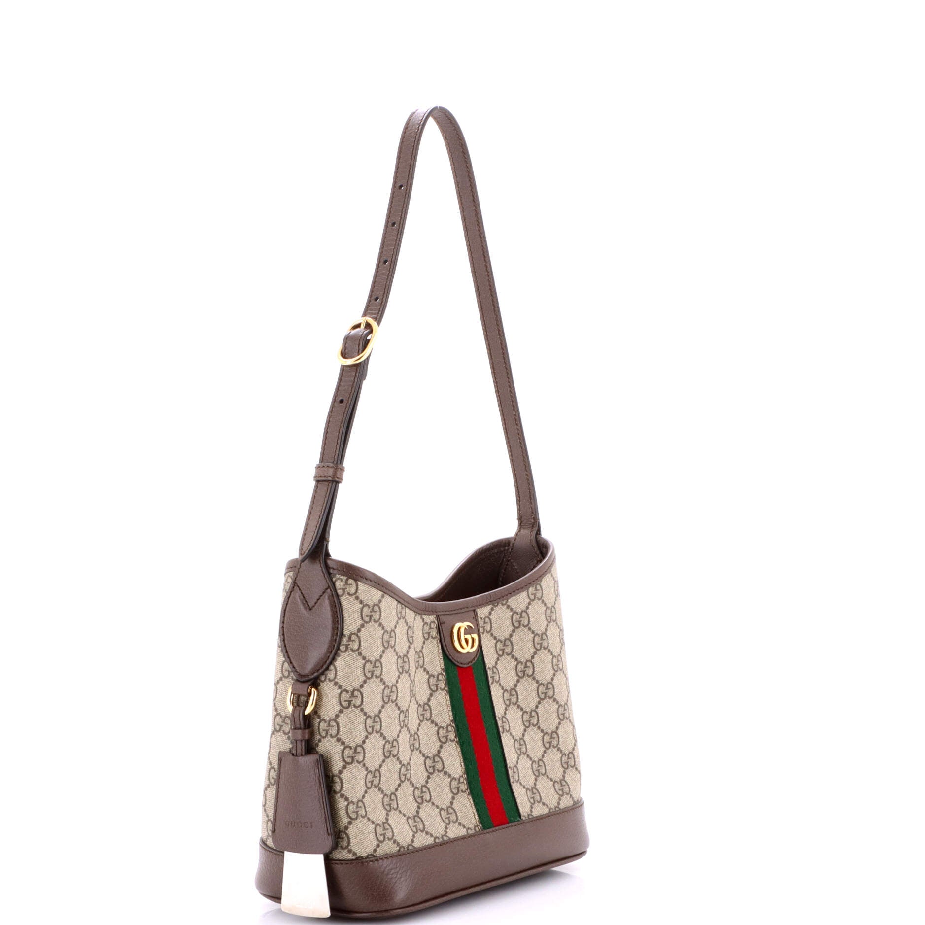 Ophidia Open Bucket Bag GG Coated Canvas with Leather Small