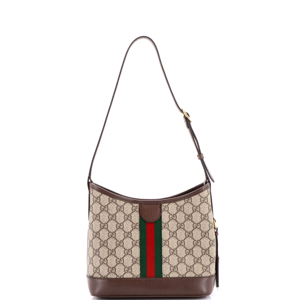 Ophidia Open Bucket Bag GG Coated Canvas with Leather Small