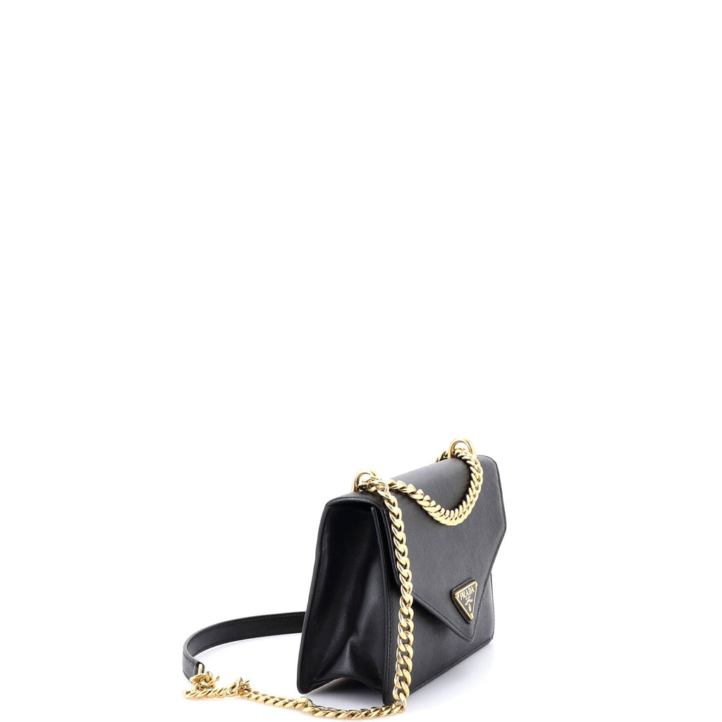Envelope Flap Chain Shoulder bag Saffiano Leather Small