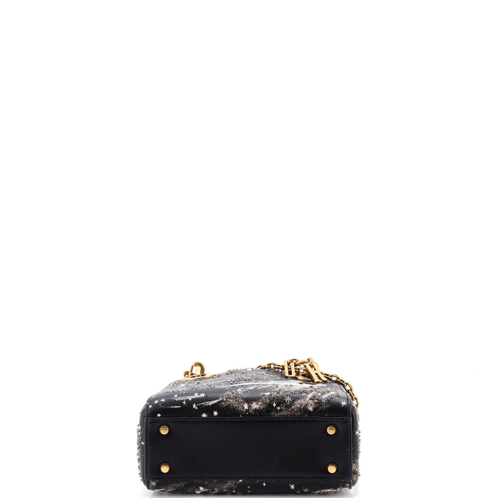 Lady Dior Chain Bag Embroidered Calfskin Mini
