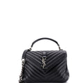 Classic Monogram College Bag Matelasse Chevron Leather Medium