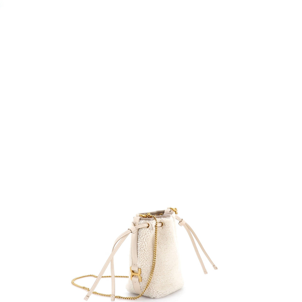 Marcie Chain Bucket Bag Shearling Micro
