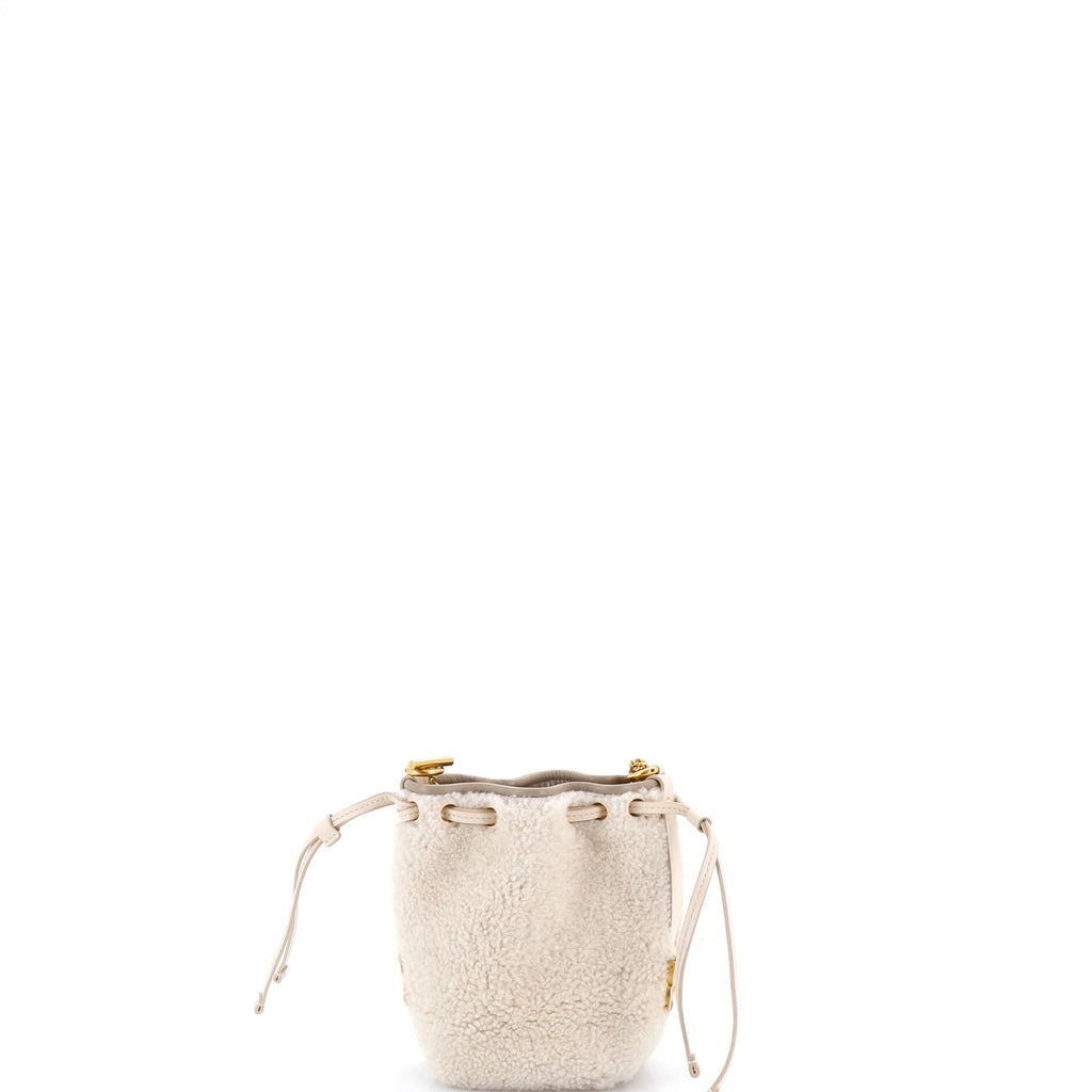 Marcie Chain Bucket Bag Shearling Micro