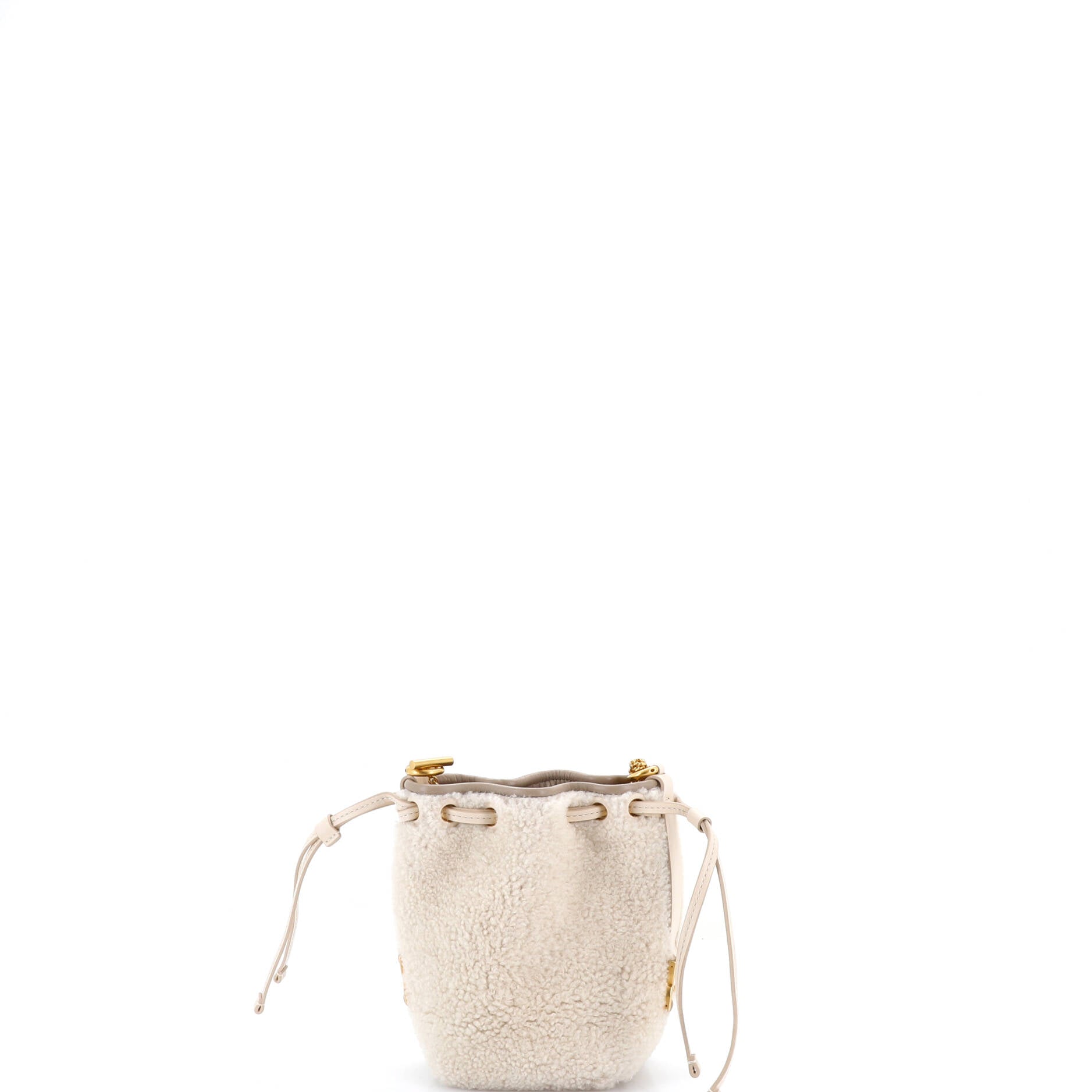 Marcie Chain Bucket Bag Shearling Micro