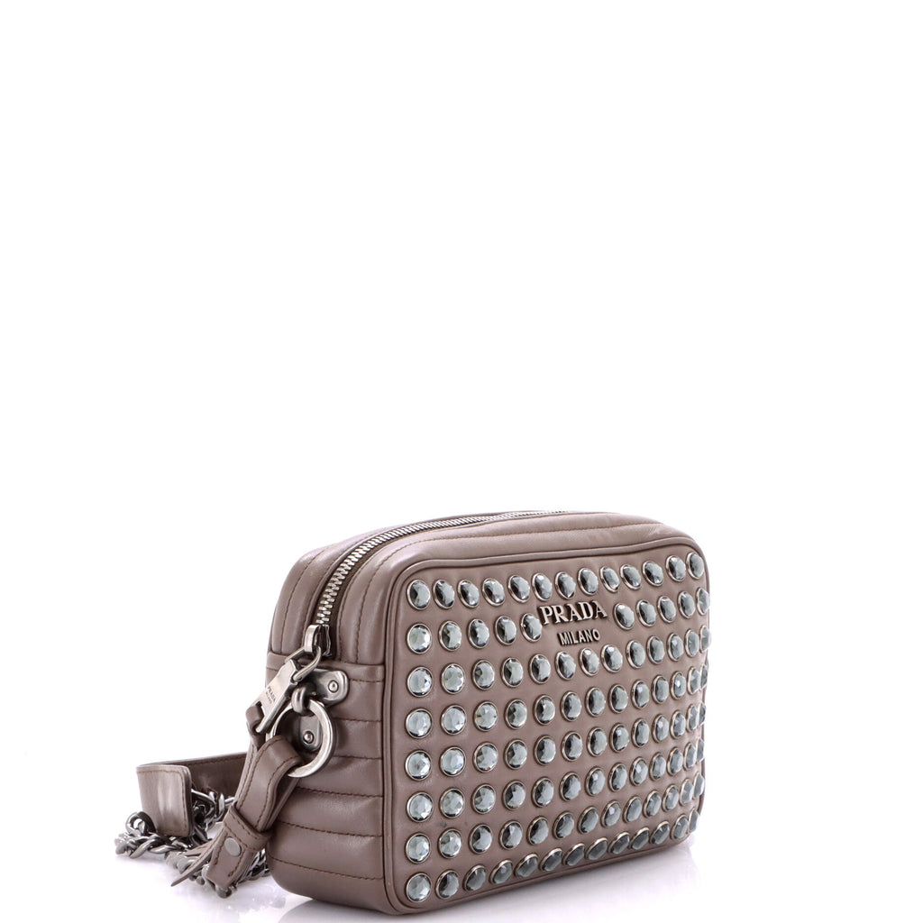 Camera Bag Embellished Diagramme Quilted Leather Small