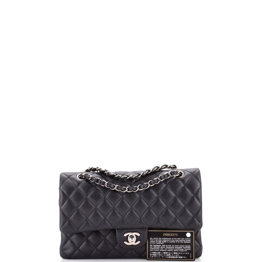 Classic Double Flap Bag Quilted Iridescent Caviar Medium