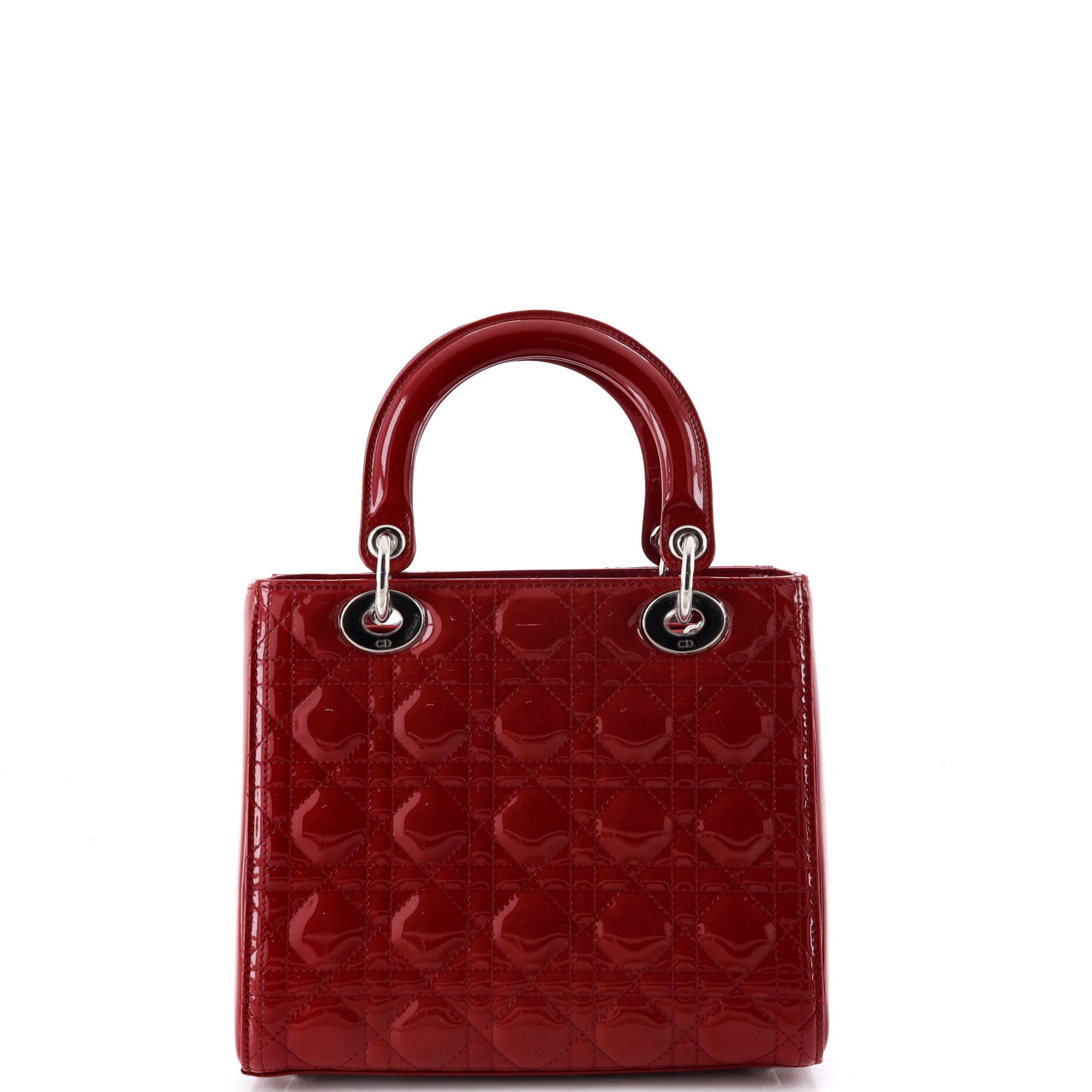 Lady Dior Bag Cannage Quilt Patent Medium