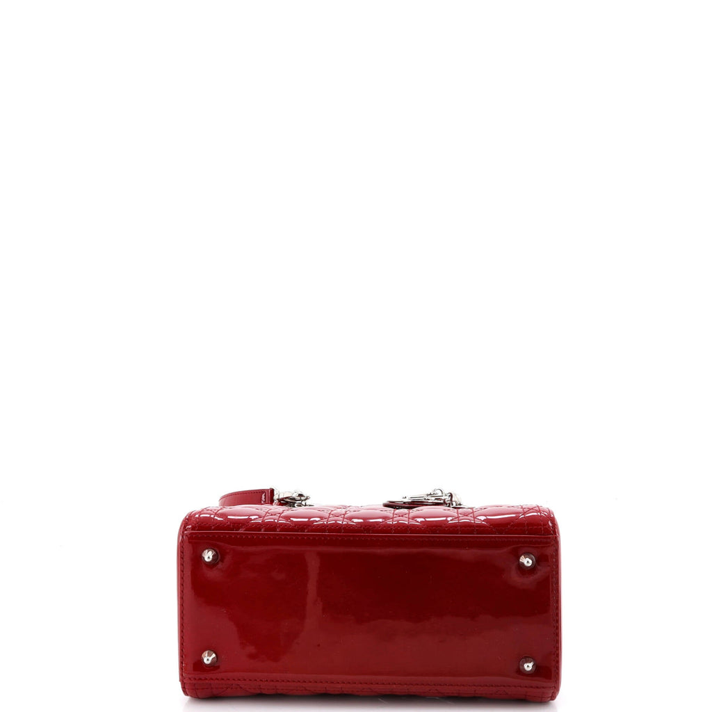 Lady Dior Bag Cannage Quilt Patent Medium