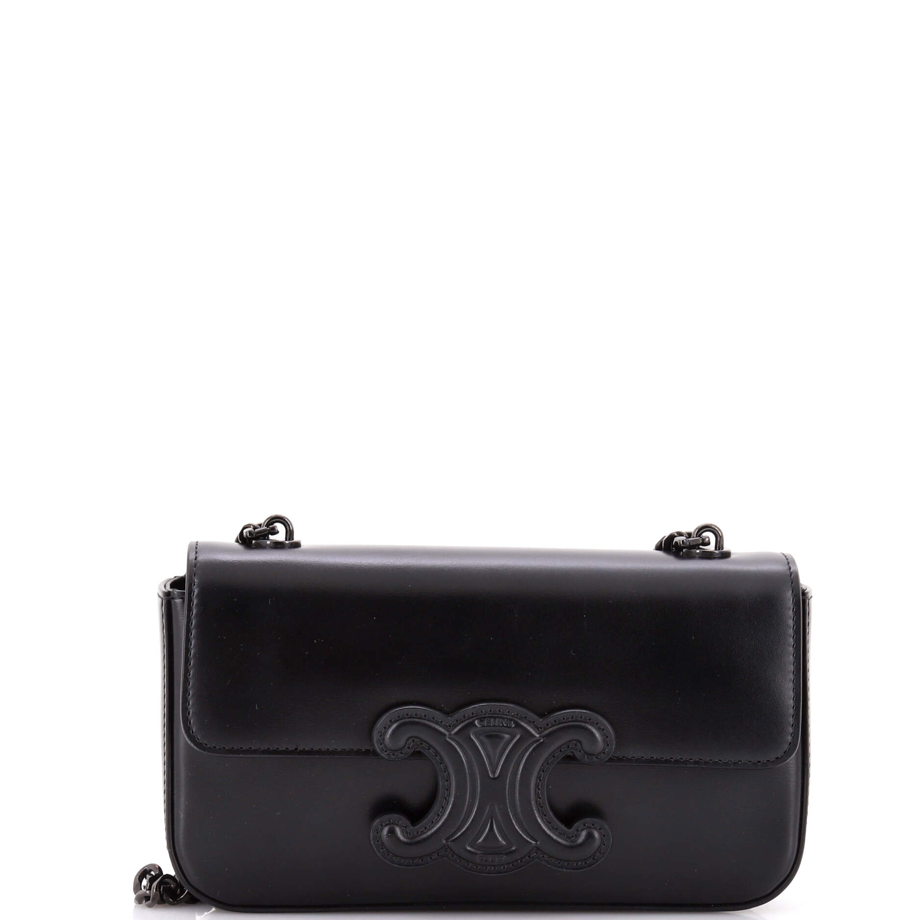Triomphe Chain Shoulder Bag Leather Small